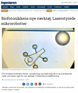 Biofotonikkens nye værktøj: Laserstyrede mikrorobotter (Biophotnic's new tools: laser-guided micro-robots)